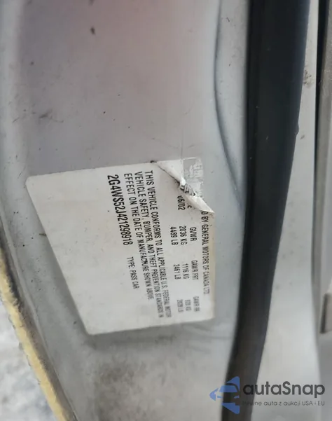 2002 Buick Century Custom из США, поврежденный, VIN 2G4WS52J421298918